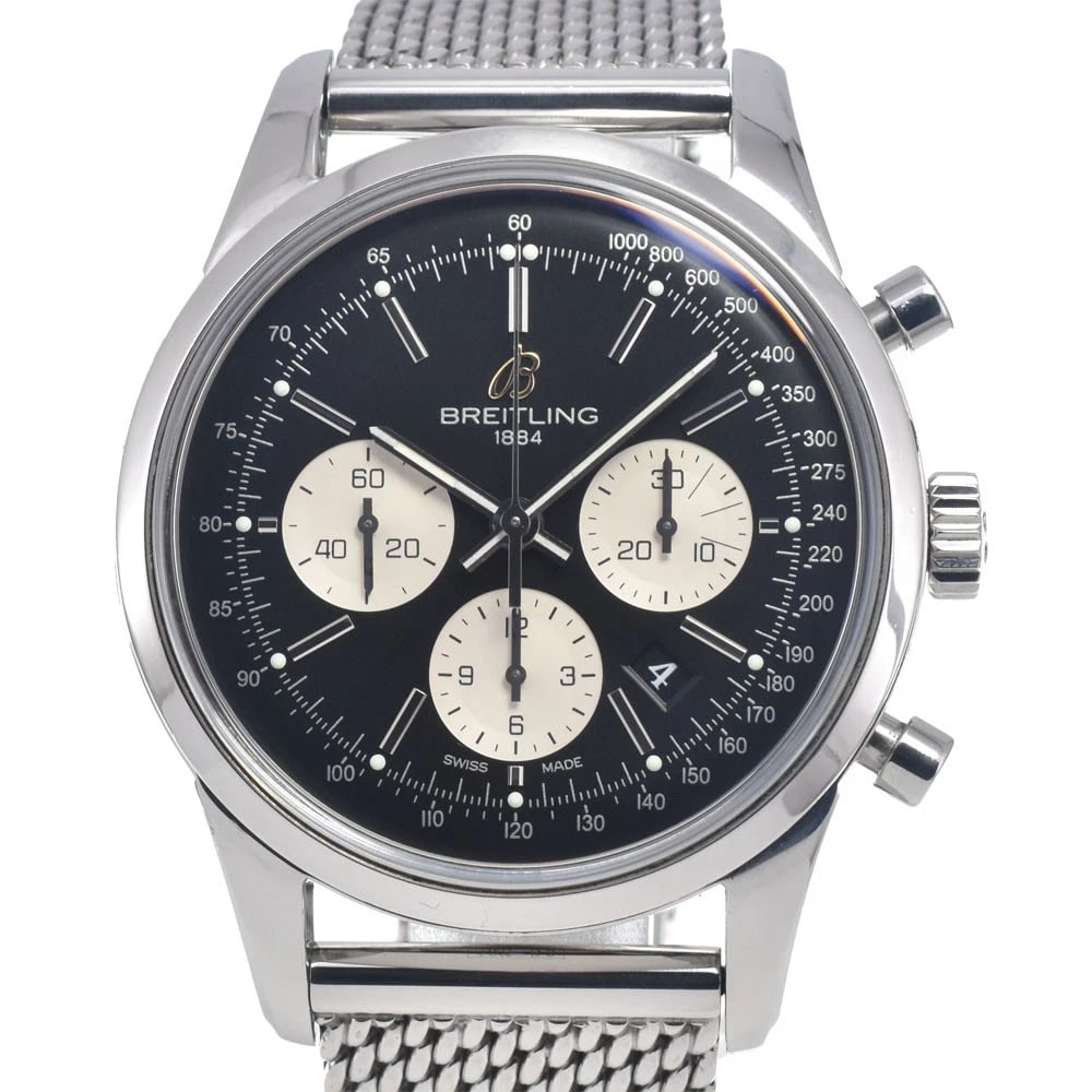 BREITLING TRANSOCEAN CHRONOGRAPH BLACKDIAL AUTOMATIC MEN'S WATCH: BREITLING Transocean Chronograph blackDial Automatic Men's Watch Brand: BREITLING Type/Style: Wristwatch Material: Band Material Stainless Steel, Case Material Stainless Steel Color: Band Color Silver