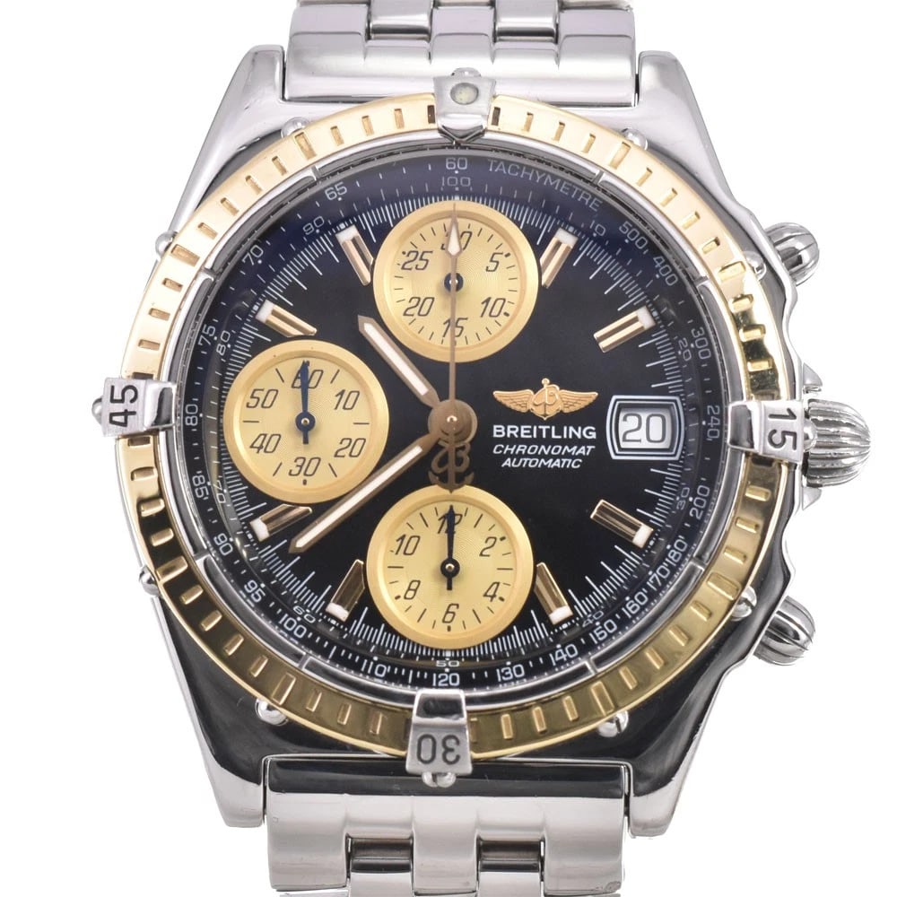 BREITLING CHRONOMAT CHRONOGRAPH AUTOMATIC MEN'S WATCH: BREITLING Chronomat Chronograph Automatic Men's Watch Brand: BREITLING Type/Style: Wristwatch Material: Band Material Stainless Steel, Case Material Stainless Steel/YG Color: Band Color Silver, Dial C