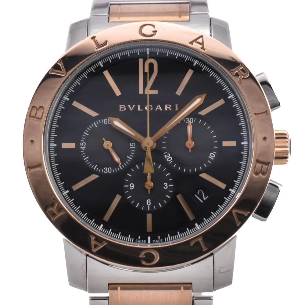 BVLGARI SS/K18PG AUTOMATIC MEN'S WATCH: BVLGARI SS/K18PG Automatic Men's Watch Brand: BVLGARI Type/Style: Wristwatch Material: Band Material Stainless Steel/K18PG, Case Material Stainless Steel/K18PG Color: Band Color Silver / Pink Gold, Di