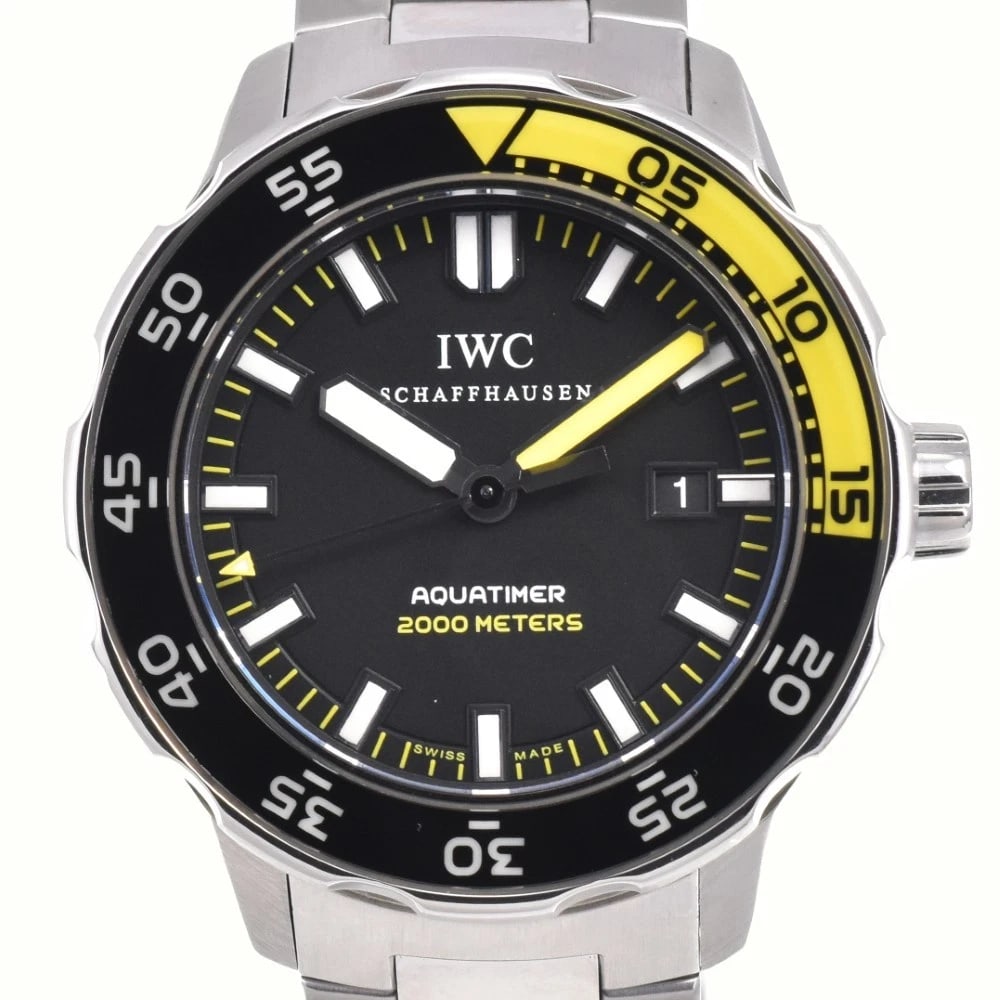 IWC SCHAFFHAUSEN AQUATIMER AUTOMATIC AUTOMATIC MEN WATCH: IWC SCHAFFHAUSEN Aquatimer Automatic Automatic Men Watch Brand: IWC SCHAFFHAUSEN Type/Style: Wristwatch Material: Band Material Stainless Steel, Case Material Stainless Steel Color: Band Color Silver,