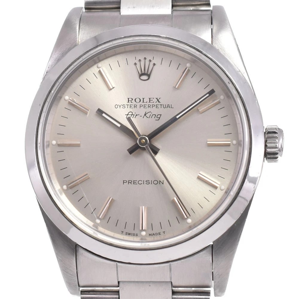 ROLEX AIR KING SILVER DIAL AUTOMATIC MEN'S WATCH: ROLEX Air king Silver Dial Automatic Men's Watch Brand: ROLEX Type/Style: Wristwatch Material: Band Material Stainless Steel, Case Material Stainless Steel Color: Band Color Silver, Dial Color