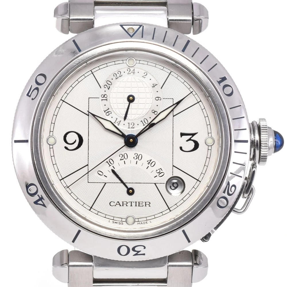 CARTIER PASHA DE CARTIER SILVER DIAL AUTOMATIC MEN'S WATCH (1 of 5)