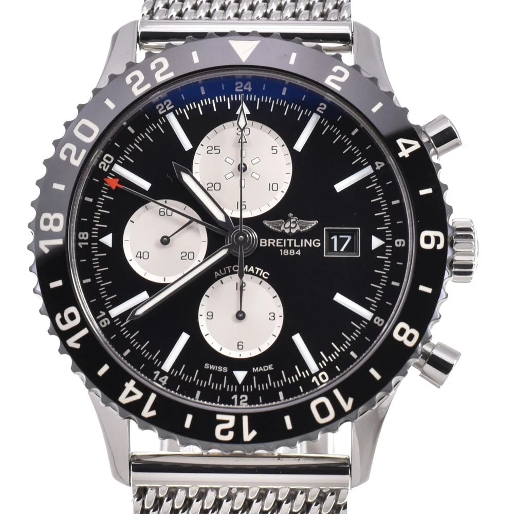BREITLING CHRONO LINER AUTOMATIC MEN'S WATCH: BREITLING Chrono liner Automatic Men's Watch Brand: BREITLING Type/Style: Wristwatch Material: Band Material Stainless Steel, Case Material Stainless Steel Color: Band Color Silver, Dial Color black, 