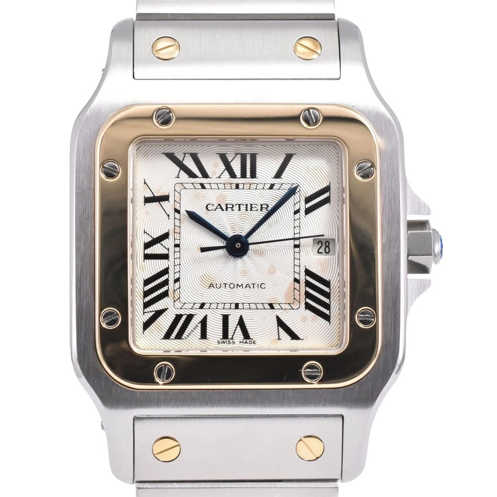 CARTIER SANTOS GALVE SS/YG SILVER DIAL AUTOMATIC MEN'S WATCH (1 of 5)