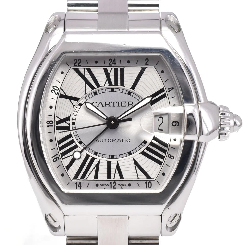 CARTIER ROADSTER XL DATE SILVER DIAL AUTOMATIC MEN'S WATCH: CARTIER Roadster XL Date Silver Dial Automatic Men's Watch Brand: CARTIER Type/Style: Wristwatch Material: Band Material Stainless Steel, Case Material Stainless Steel Color: Band Color Silver, Dial C