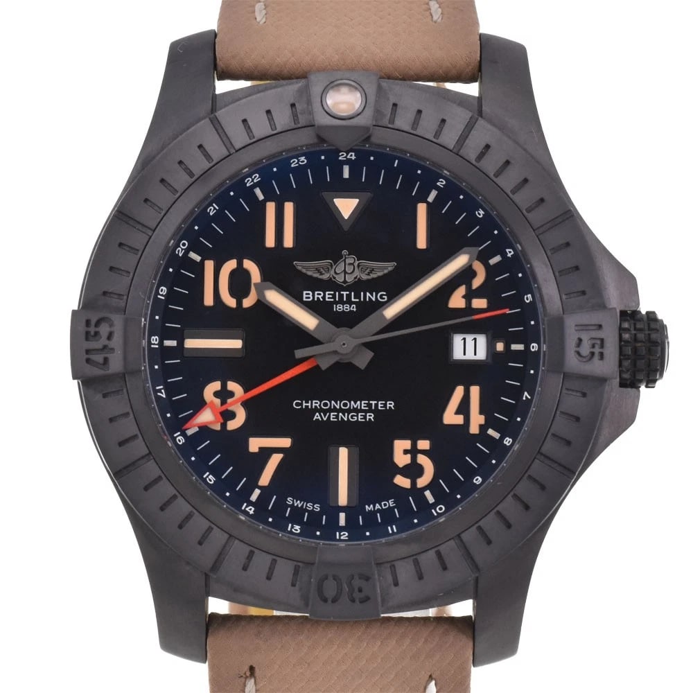 BREITLING AVENGER NIGHT MISSION BLACK DIAL AUTOMATIC MEN'S WATCH (1 of 6)