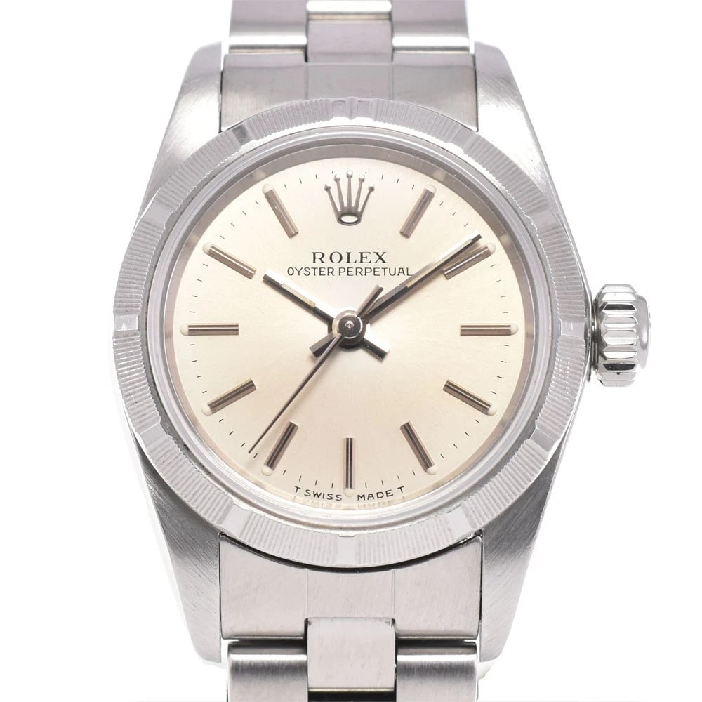 ROLEX OYSTER PERPETUAL SILVERDIAL AUTOMATIC LADIES WATCH: ROLEX Oyster perpetual SilverDial Automatic Ladies Watch Brand: ROLEX Type/Style: Wristwatch Material: Band Material Stainless Steel, Case Material Stainless Steel Color: Band Color Silver, Dial