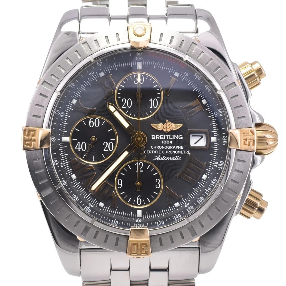 BREITLING CHRONOMAT EVOLUTION BICOLO AUTOMATIC MEN'S WATCH: BREITLING Chronomat Evolution Bicolo Automatic Men's Watch Brand: BREITLING Type/Style: Wristwatch Material: Band Material Stainless Steel, Case Material Stainless Steel Color: Band Color Silver, Dial