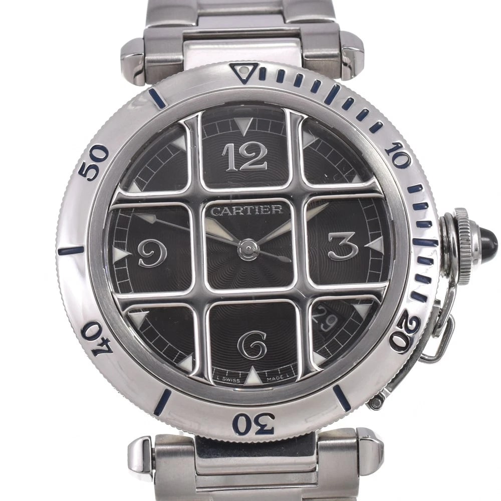 CARTIER PASHA GRID 950 PLATINUM BEZEL MEN'S WATCH: CARTIER Pasha Grid 950 Platinum Bezel Men's Watch Brand: CARTIER Type/Style: Wristwatch Material: Band Material Stainless Steel, Case Material Stainless Steel/PT Color: Band Color Silver, Dial Color