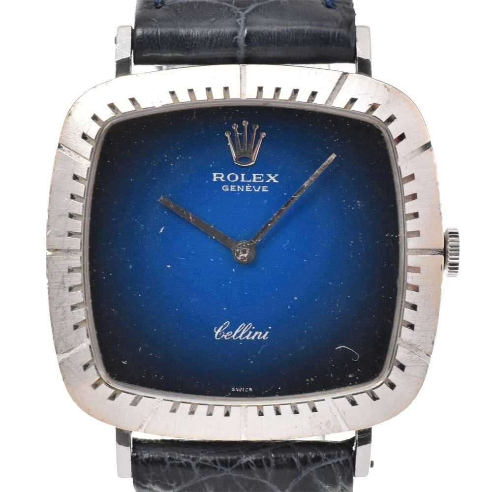 ROLEX CHERINI BLUE DIAL HAND WINDING LADIES WATCH: ROLEX Cherini blue Dial Hand Winding Ladies Watch Brand: ROLEX Type/Style: Wristwatch Material: Band Material leather, Case Material K18WG Color: Band Color Blue, Dial Color blue, Case Color White gol