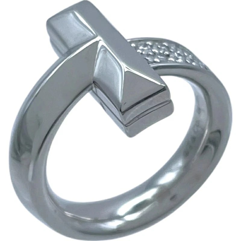 TIFFANY RING WHITE GOLD AU750: Tiffany Ring White Gold Au750 Brand: Tiffany & Co. Type/Style: Ring Material: White Gold Au750, Main Stone/Creation NATURAL Color: WHITE GOLD Size: US 6.75 Accessories: None Accessories No
