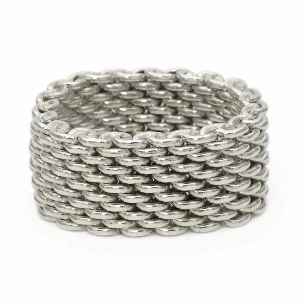 TIFFANY SOMERSET SILVER RING 925 MESH JEWELRY: Tiffany Somerset Silver Ring 925 Mesh Jewelry Brand: Tiffany & Co. Type/Style: Ring Material: Sterling Silver 925, Color: Silver Size: US 6.75 Accessories: None Accessories Notice: When pu