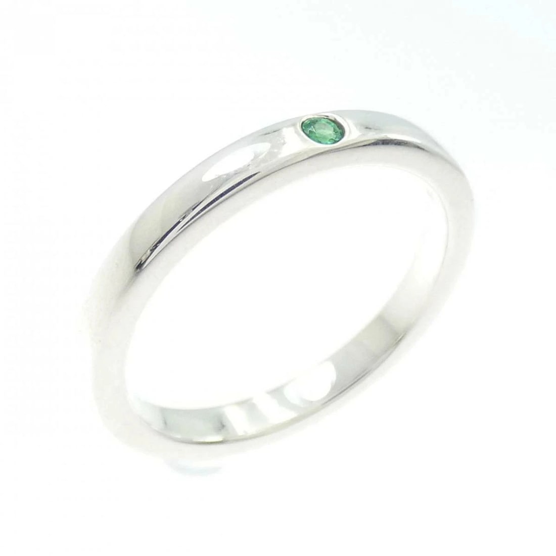 TIFFANY BAND RING EMERALD SILVER (1 of 3)