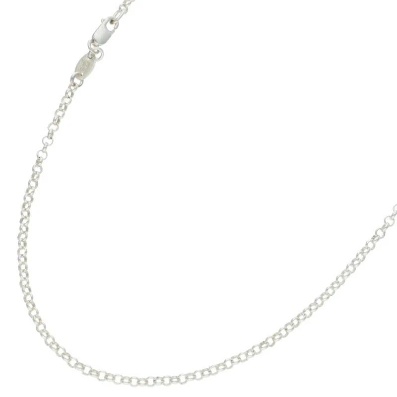 CHROME SILVER NECKLACE ROLL CHAIN: Chrome Silver Necklace Roll Chain Brand: Chrome Hearts Type/Style: Necklace Material: 925 Silver, Color: Silver Size: 18 inches Accessories: None Accessories Notice: When purchasing pre-owned goods,