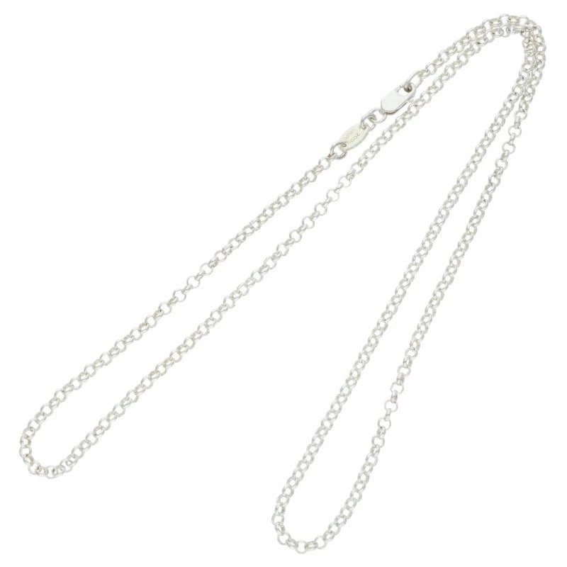 CHROME SILVER NECKLACE ROLL CHAIN - 2