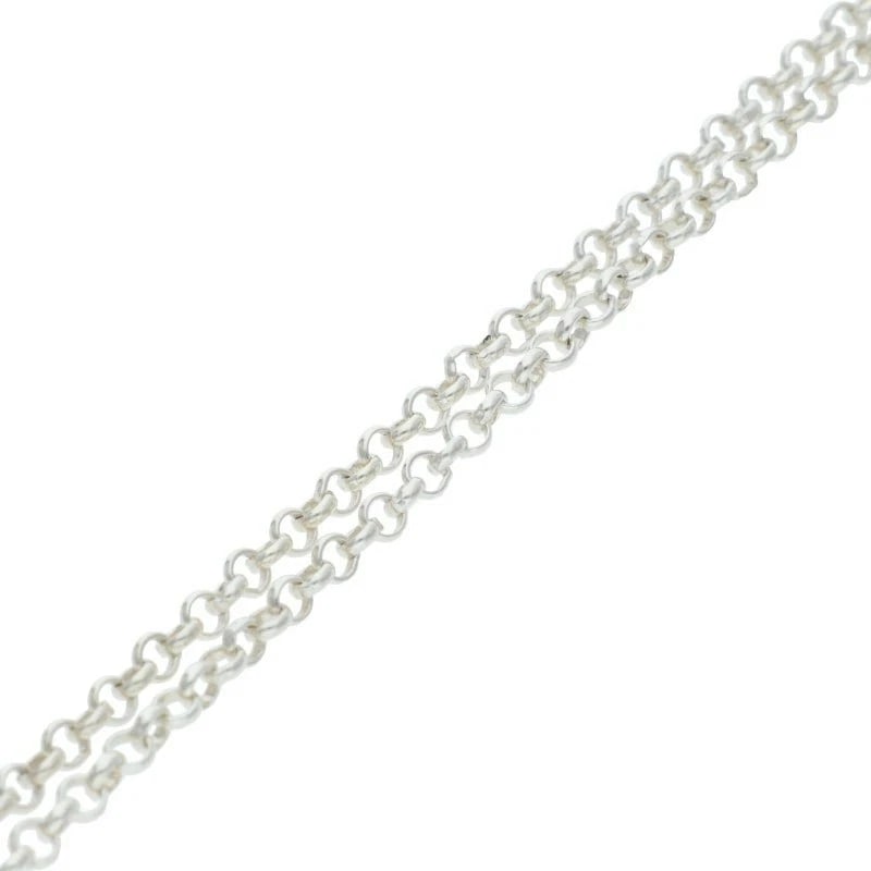 CHROME SILVER NECKLACE ROLL CHAIN - 4