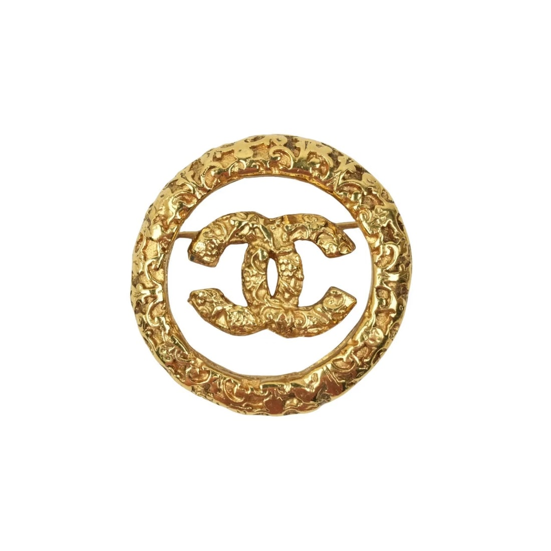 CHANEL COCO MARK LAVA CIRCLE BROOCH (1 of 2)