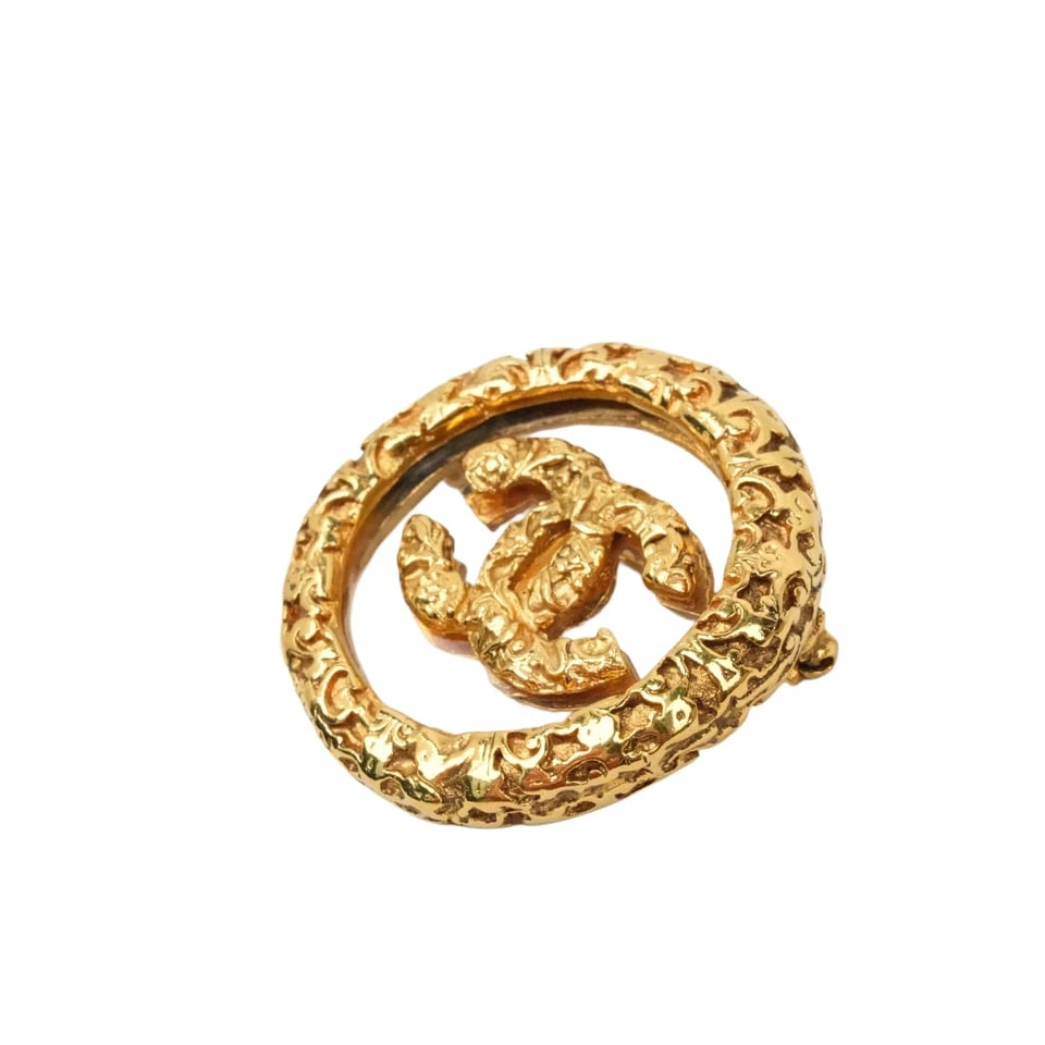 CHANEL COCO MARK LAVA CIRCLE BROOCH - 2