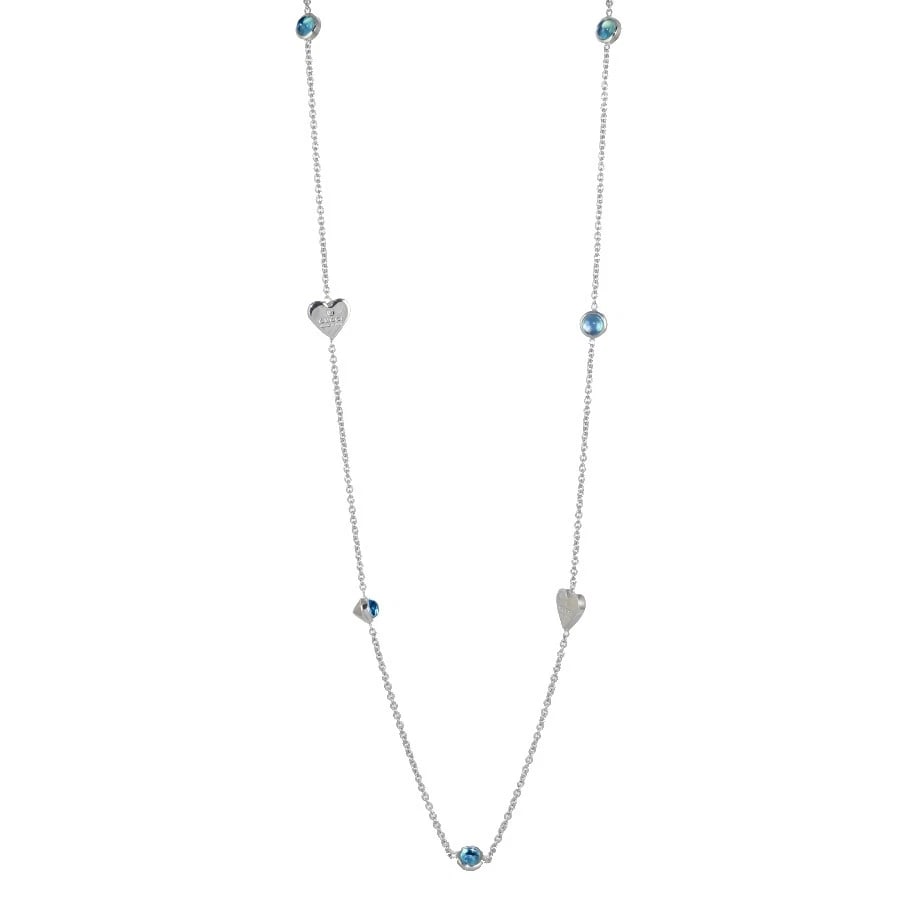 GUCCI HEART NECKLACE STERLING SILVER 925 BLUE TOPAZ: Gucci Heart Necklace Sterling Silver 925 Blue Topaz Brand: Gucci Type/Style: Necklace Material: SV925 Silver, Main Stone/Creation Blue Topaz Color: Silver Size: Pendant 8.5mm, Motif 5.5mm, Necklace