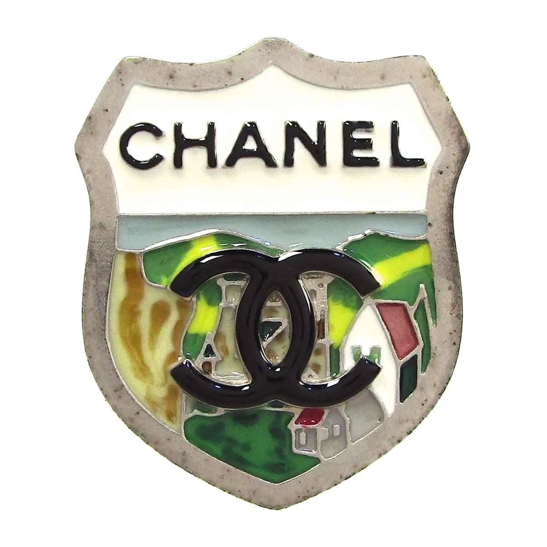 CHANEL PIN BROOCH METAL: Chanel Pin Brooch Metal Brand: Chanel Type/Style: Brooch Material: Metal, Color: Silver Size: W1.0 x H1.2 in Accessories: None Accessories Notice: When purchasing pre-owned goods, please r