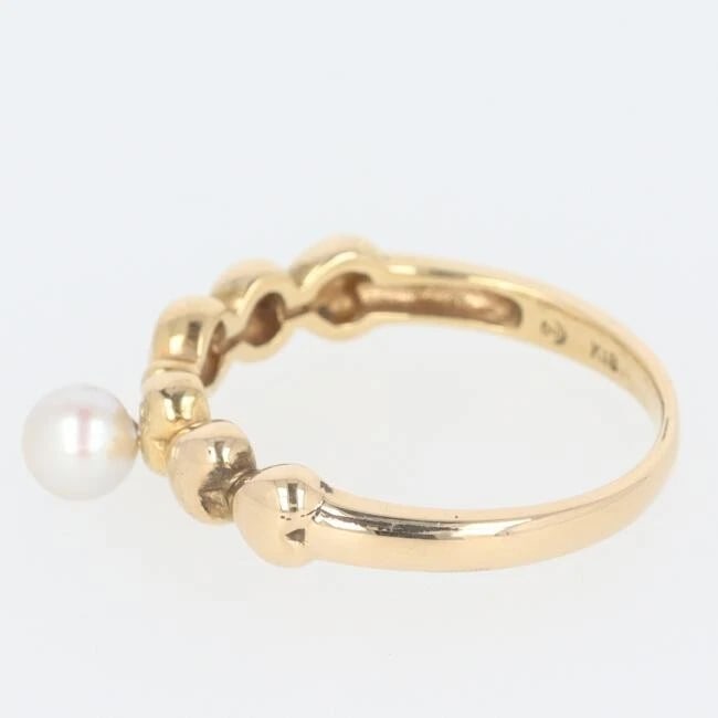 MIKIMOTO PEARL DIAMOND RING K18YG GOLD: MIKIMOTO Pearl Diamond Ring K18YG Gold Brand: MIKIMOTO Type/Style: Ring Material: K18YG, Main Stone/Creation Pearl & Diamond Secondary Stone: Diamond Color: YELOW GOLD Size: US6.25 Accessories: None