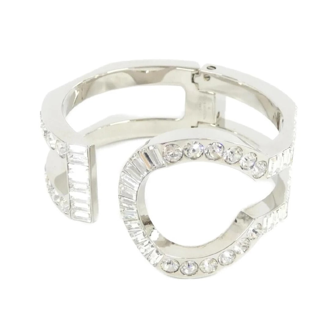 LOUIS VUITTON CUFF BRACELET SILVER: Louis Vuitton Cuff Bracelet Silver Brand: Louis Vuitton Type/Style: Bracelet Material: Leather, Color: Silver Size: Length 5.9 in, Width 1.5 in Accessories: None Accessories Notice: When purchasing