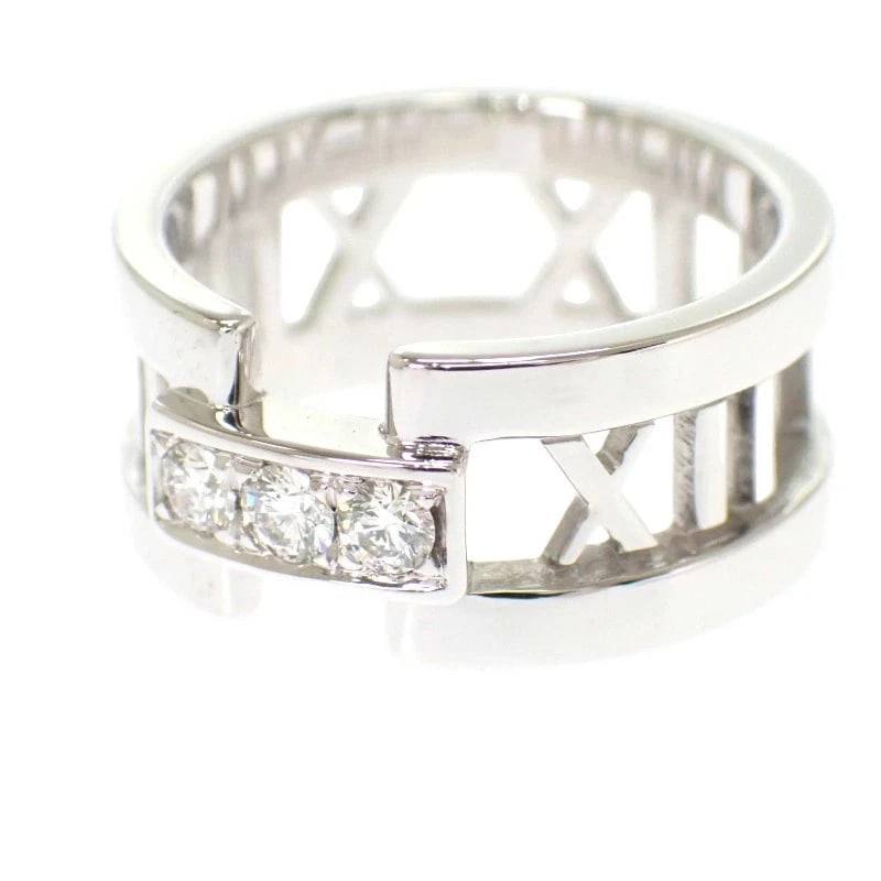 TIFFANY RING WHITE GOLD K18: Tiffany Ring White Gold K18 Brand: Tiffany & Co. Type/Style: Ring Material: K18WG, Main Stone/Creation NATURAL Color: WHITE GOLD Size: US8.5 Accessories: None Accessories Notice: When purchasing