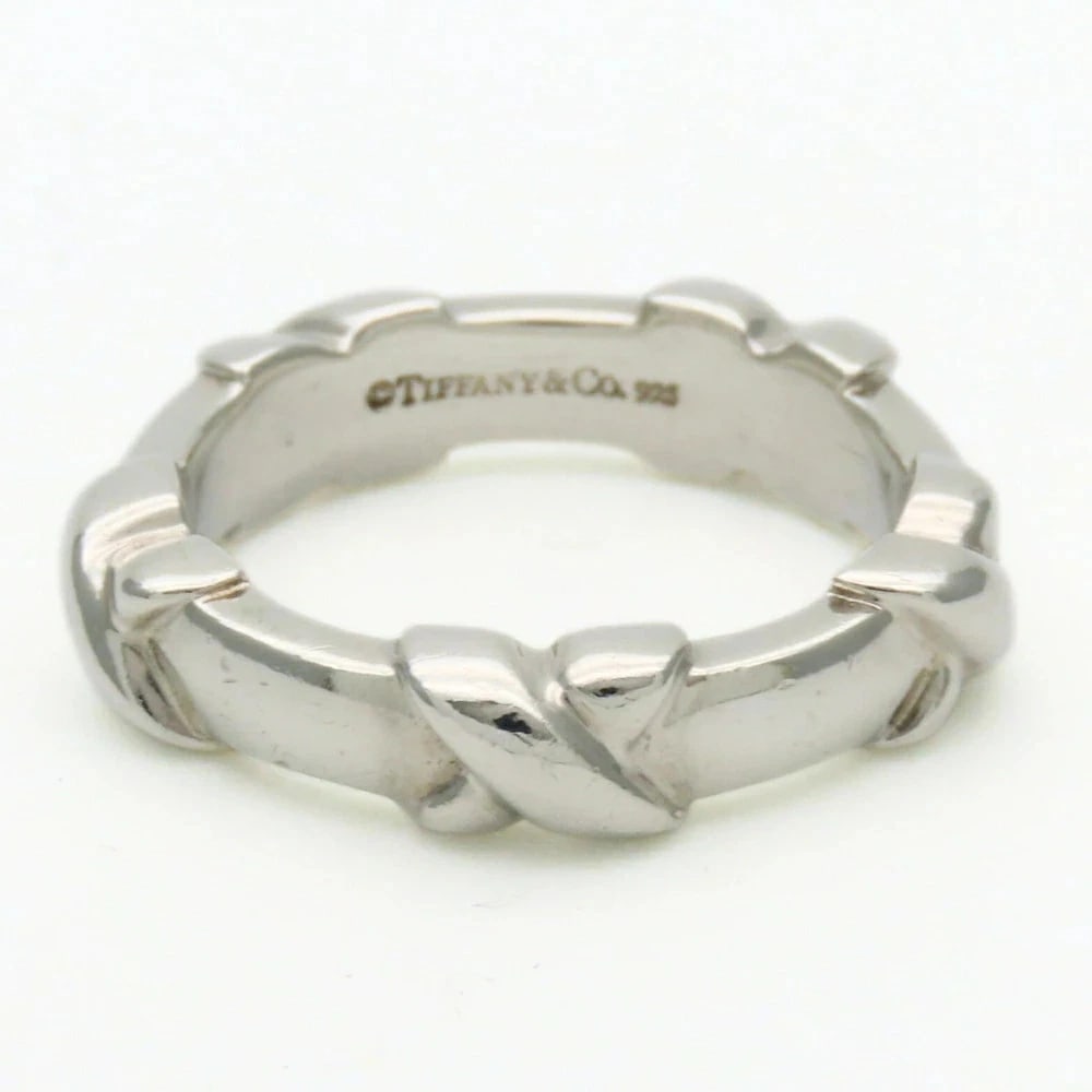 TIFFANY SIGNATURE SILVER RING: Tiffany Signature Silver Ring Brand: Tiffany & Co. Type/Style: Ring Material: Sterling Silver 925, Color: STERLING SILVER Size: 3.75 - 4 US Accessories: None Accessories Notice: When purchasing