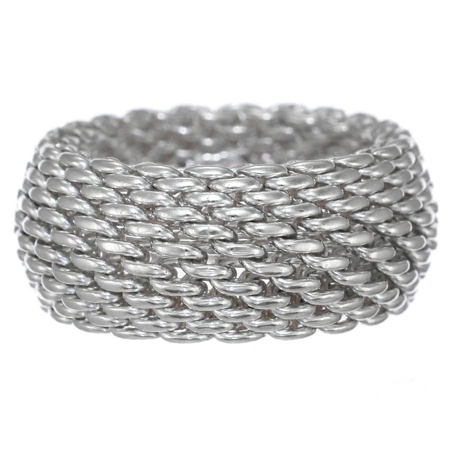 TIFFANY SOMERSET MESH RING STERLING SILVER: Tiffany Somerset Mesh Ring Sterling Silver Brand: Tiffany & Co. Type/Style: ring Material: sterling silver (SV925), Color: STERLING SILVER Size: US 7.25 Accessories: None Accessories Notic