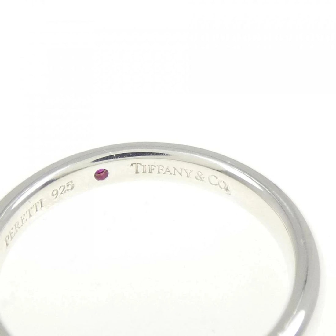 TIFFANY RUBY SILVER BAND RING 925 - 4