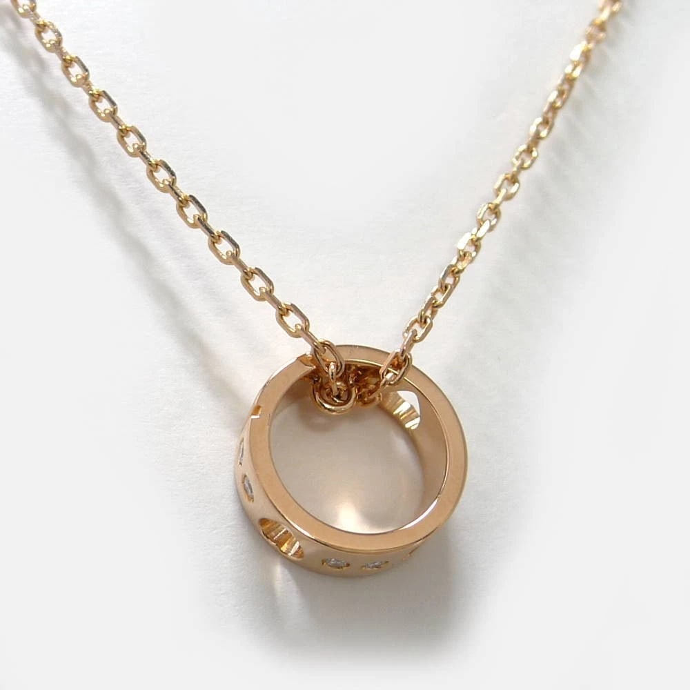 GUCCI NECKLACE ICON AMOR 750PG K18PG PINK GOLD DIAMOND: Gucci Necklace Icon Amor 750PG K18PG Pink Gold Diamond Brand: Gucci Type/Style: Necklace Material: 750PGK18PG Diamond, Main Stone/Creation NATURAL Color: PINK GOLD Size: Chain length approximately