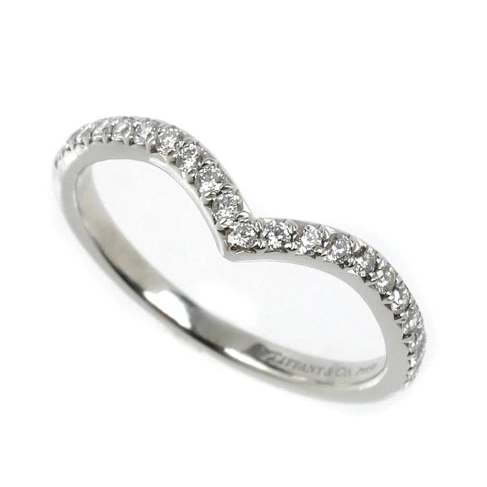 TIFFANY & CO. DIAMOND RING PT950 PLATINUM: Tiffany & Co. Diamond Ring Pt950 Platinum Brand: Tiffany & Co. Type/Style: Ring Material: Pt950, Main Stone/Creation Natural Color: Silver Size: US 6.75 Accessories: None Accessories Notice: When