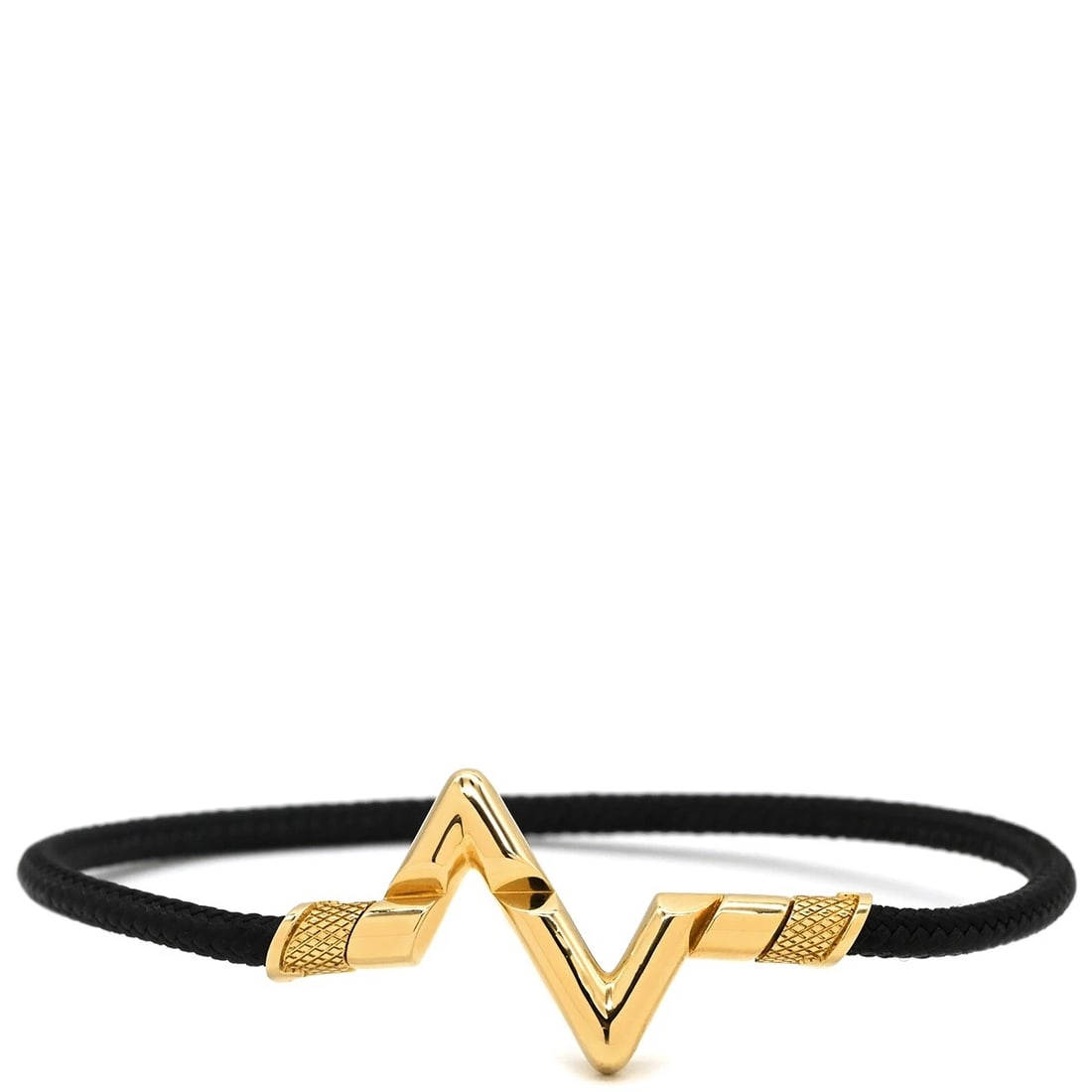 LOUIS VUITTON BRACELET PLAY VAULT UPSIDE DOWN K18YG 750: Louis Vuitton Bracelet Play Vault Upside Down K18YG 750 Brand: Louis Vuitton Type/Style: Bracelet Material: K18YG, Black cord, Color: Gold,Black Size: Max width 1.6cm Accessories: None Acc