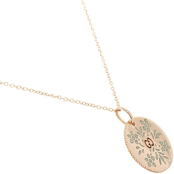 GUCCI NECKLACE PENDANT PINK GOLD: Gucci Necklace Pendant Pink Gold Brand: Gucci Type/Style: Necklace Material: K18PG (Pink Gold), Color: Pink gold Size: Pendant diameter approx. 0.8 in, Chain length approx. 17.7-19.3 Accessories: