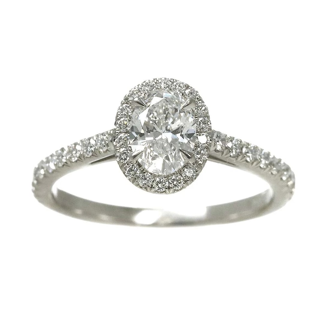 TIFFANY & CO. DIAMOND RING: Tiffany & Co. Diamond Ring Brand: Tiffany & Co. Type/Style: Ring Material: Platinum (PT950), Main Stone/Creation Natural Color: Silver Size: 4 US Accessories: None Accessories Notice: When