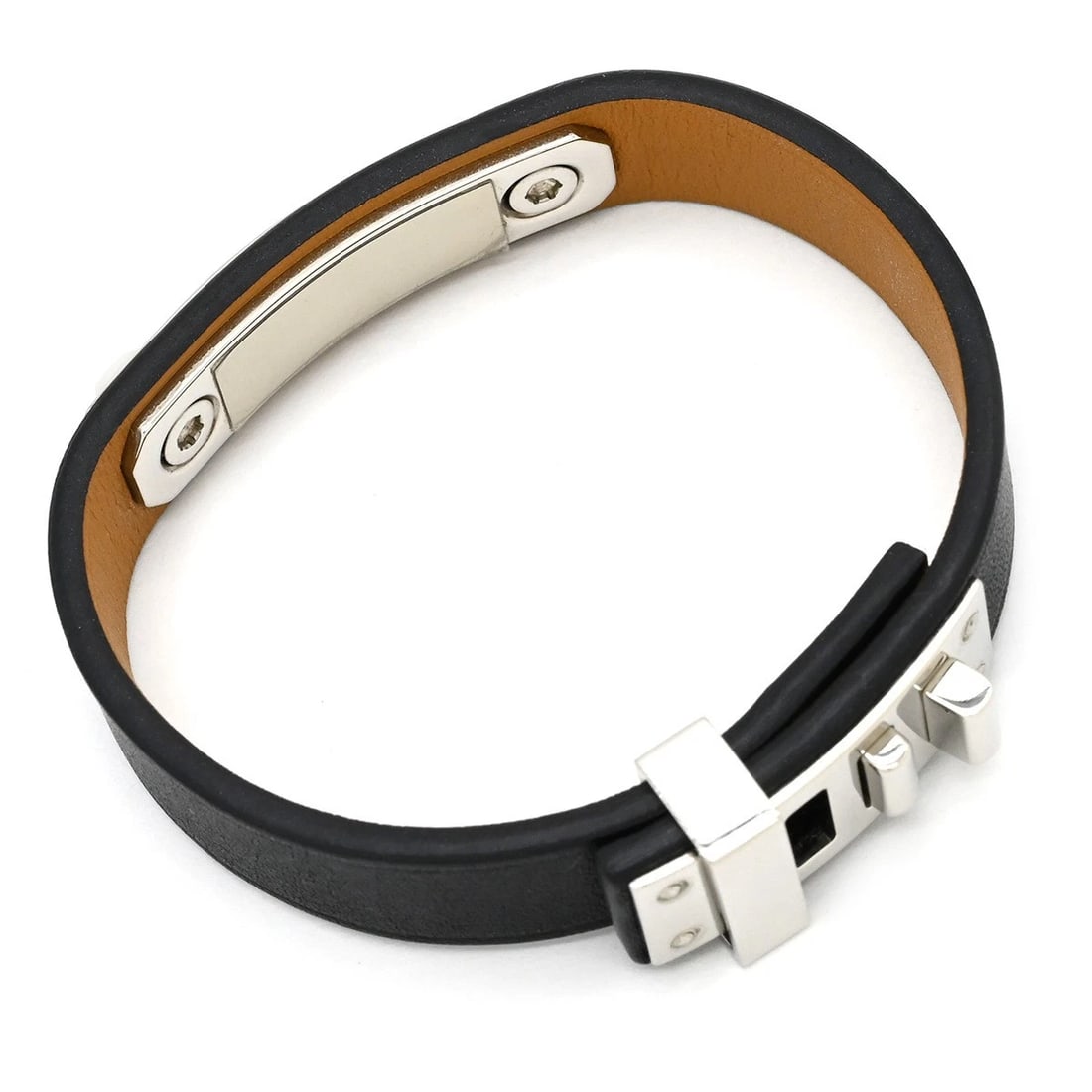 HERMES ASS DE COEUR HEART BRACELET BLACK SILVER SWIFT LEATHER: Hermes Ass de Coeur Heart Bracelet Black Silver Swift Leather Brand: Hermes Type/Style: Leather bracelet Material: Swift leather, Metal, Color: Black ,Silver Size: Adjustable up to 15cm, Max width 1.2