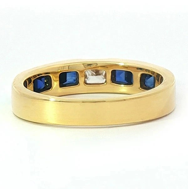 TIFFANY DIAMOND SAPPHIRE RING: Tiffany Diamond Sapphire Ring Brand: Tiffany & Co. Type/Style: Ring Material: 18K Yellow Gold (K18YG), Main Stone/Creation Diamond and Sapphire Color: Yellow Gold Size: US 5.55 Accessories: None