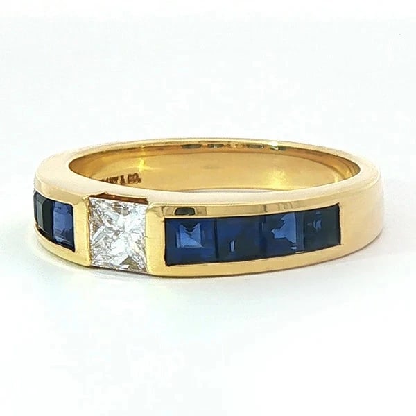 TIFFANY DIAMOND SAPPHIRE RING - 4