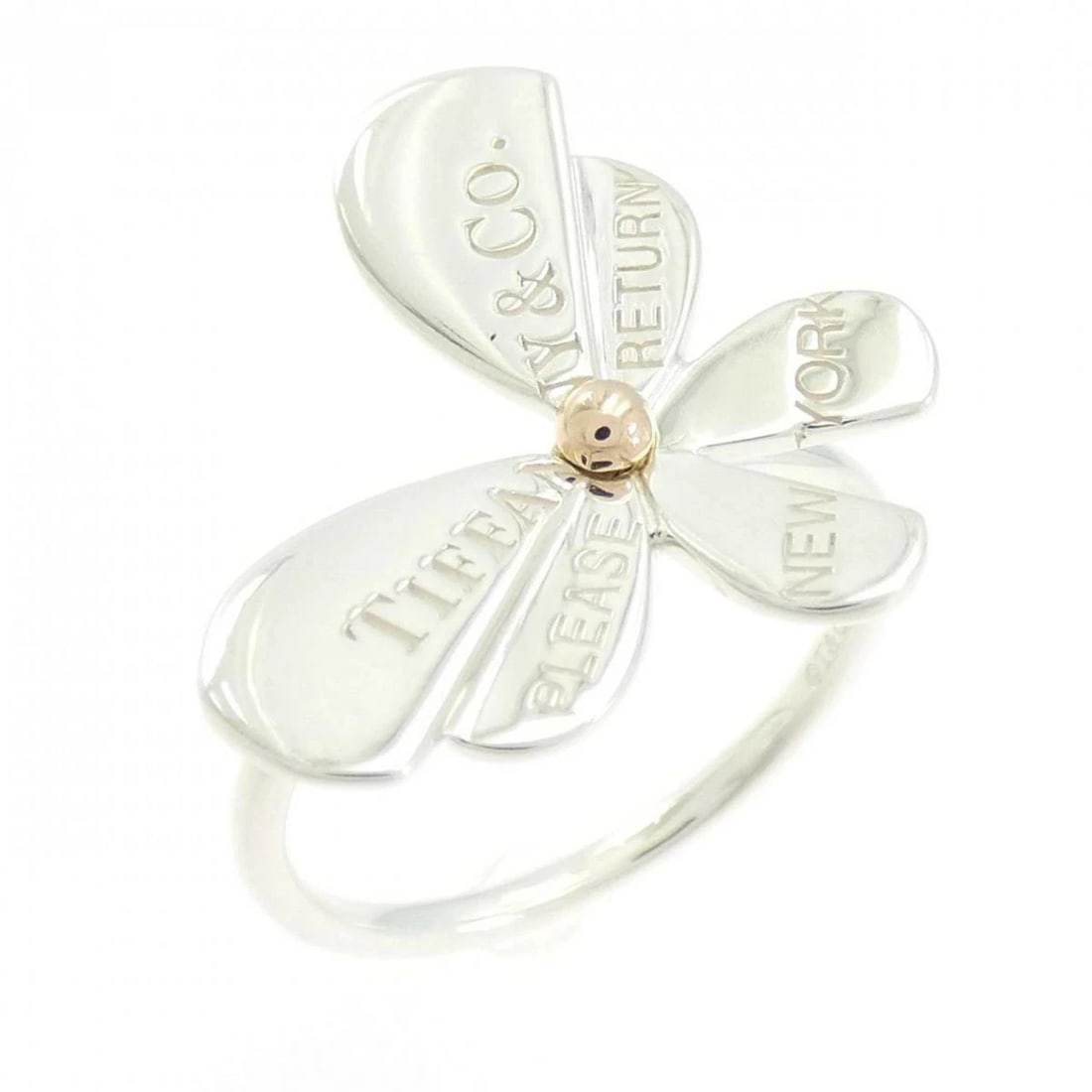 TIFFANY RING 925 SILVER PINK GOLD: Tiffany Ring 925 Silver Pink Gold Brand: Tiffany & Co. Type/Style: Ring Material: 925 Silver / 750 Pink Gold, Color: SILVER,PINK GOLD Size: US6 Accessories: None Accessories Notice: When purchasing