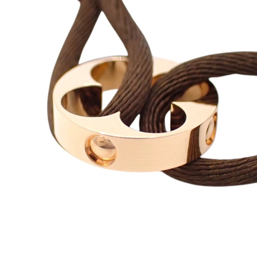 LOUIS VUITTON BRACELET 750K18 PINK GOLD: Louis Vuitton Bracelet 750K18 Pink Gold Brand: Louis Vuitton Type/Style: Bracelet Material: Gold, Color: Gold,Brown Size: Wrist circumference approximately 7.9 inches, width approximately 1.6 inches