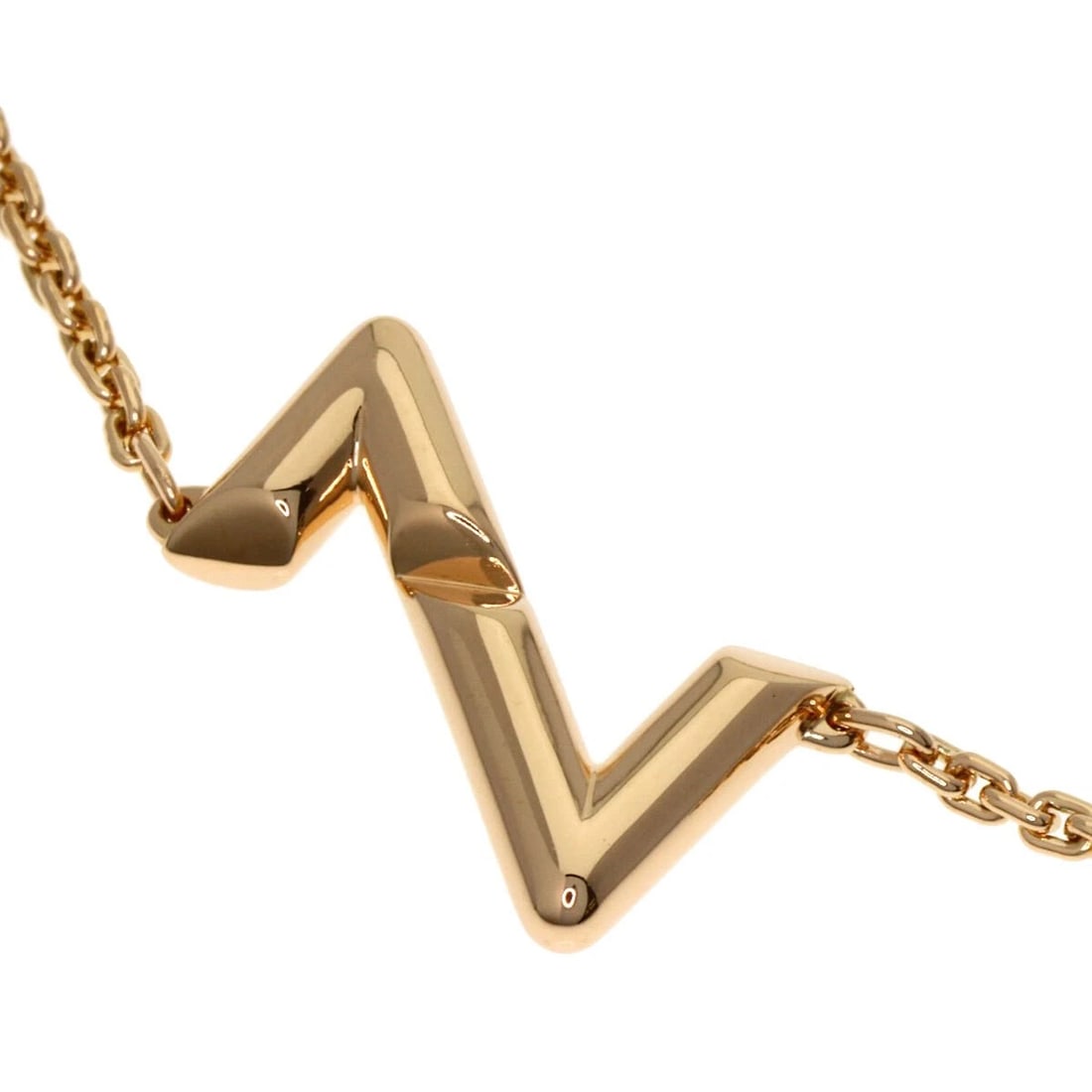 LOUIS VUITTON CHAIN BRACELET PINK GOLD K18: Louis Vuitton Chain Bracelet Pink Gold K18 Brand: Louis Vuitton Type/Style: Bracelet Material: K18 pink gold, Color: Gold tone Size: Chain width: 0.5 in, Top size: 0.4 x 0.6 x 0.1 in, Accessories: