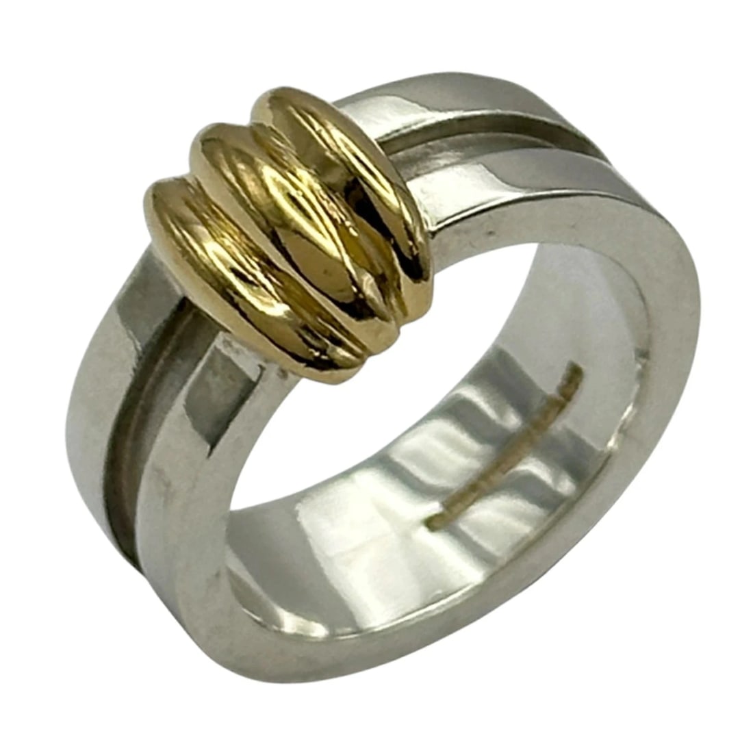 TIFFANY RING GOLD SILVER 750 925: Tiffany Ring Gold Silver 750 925 Brand: Tiffany & Co. Type/Style: Ring Material: 750/925gold/Silver, Color: GOLD/Silver Size: US 5.75 Accessories: None Accessories Notice: When purchasing pre-owned