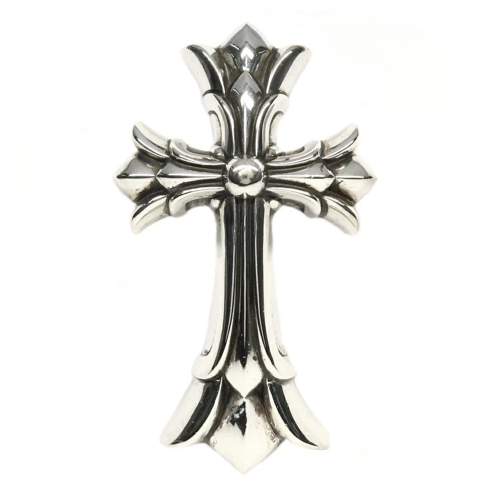 CHROME HEARTS NECKLACE TOP PENDANT DOUBLE: Chrome Hearts Necklace Top Pendant Double Brand: Chrome Hearts Type/Style: Necklace Material: 925 Silver, Color: SILVER Size: W: 1.8 in, H: 3.1 in Accessories: None Accessories Notice: When