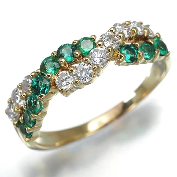TIFFANY & CO. EMERALD RING 18K YG: Tiffany & Co. Emerald Ring 18K YG Brand: Tiffany & Co. Type/Style: Ring Material: 18K YG, Main Stone/Creation EMERALD Secondary Stone: Diamond Color: Yellow Gold Size: US7.5 Accessories: None