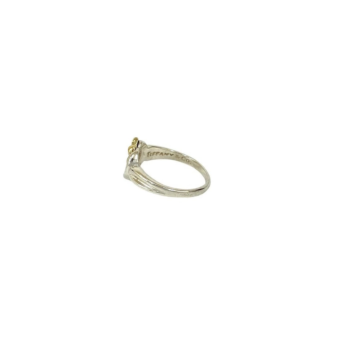 TIFFANY & CO. HEART RIBBON RING: Tiffany & Co. Heart Ribbon ring Brand: Tiffany & Co. Type/Style: Ring Material: Silver 925 and K18 Gold, Color: SILVER,GOLD Size: 6.75 - 7 US Accessories: None Accessories Notice: When purc