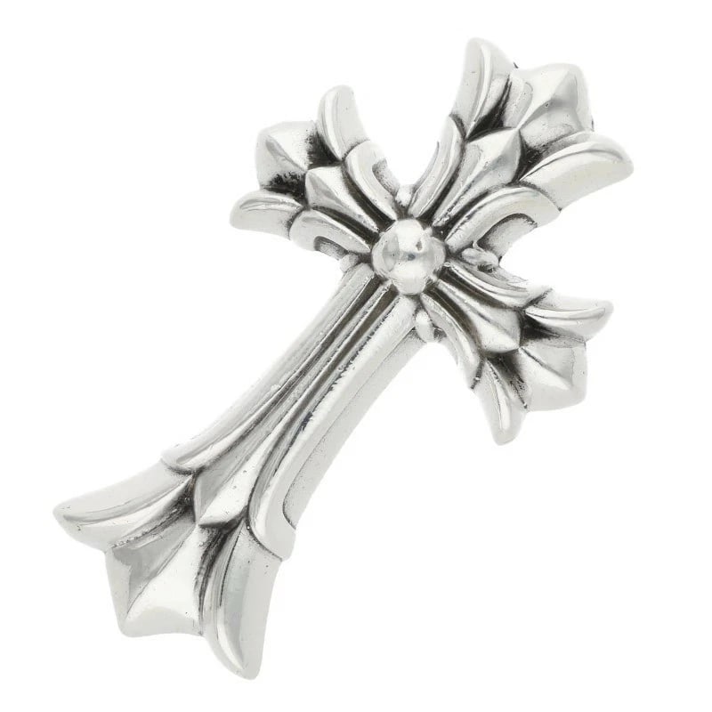 CHROME HEARTS SILVER DOUBLE CROSS PENDANT NECKLACE: Chrome Hearts Silver Double Cross Pendant Necklace Brand: Chrome Hearts Type/Style: Necklace Material: Sterling Silver (925), Color: SILVER Size: dimensions of 2.5cm x 4.3cm. Accessories: None