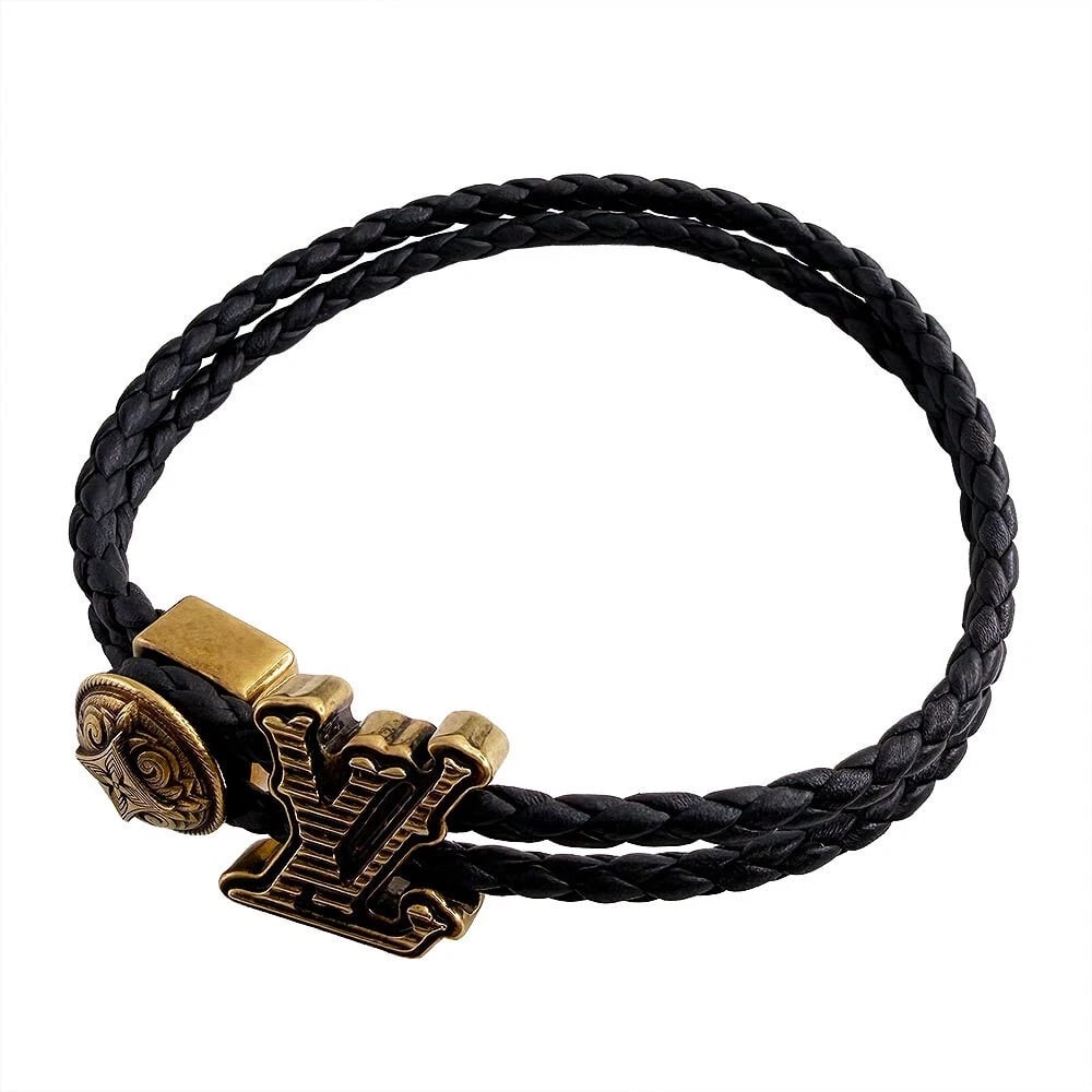 LOUIS VUITTON RODEO BRACELET: Louis Vuitton Rodeo Bracelet Brand: Louis Vuitton Type/Style: Bracelet Material: Metal, Color: NOT SPECIFIED Size: approximately 8.5 inches, width: 0.25 inches, Accessories: None Accessories Notice: