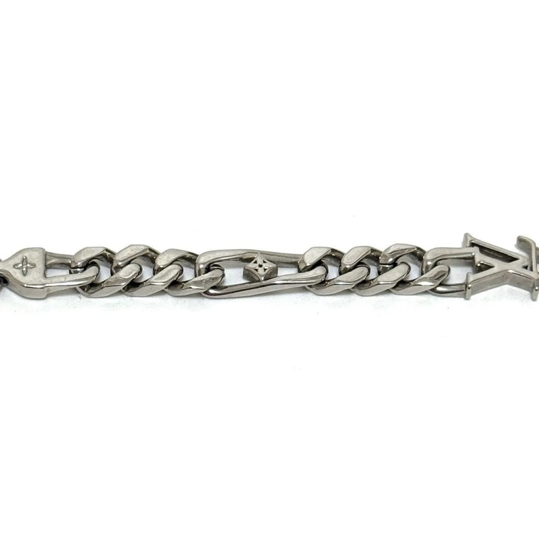 LOUIS VUITTON SILVER MONOGRAM CHAIN BRACELET - 3