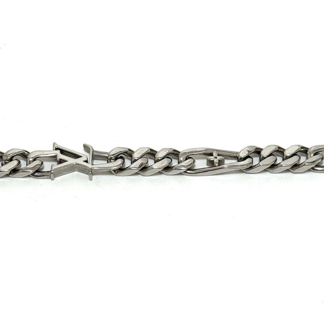 LOUIS VUITTON SILVER MONOGRAM CHAIN BRACELET - 4