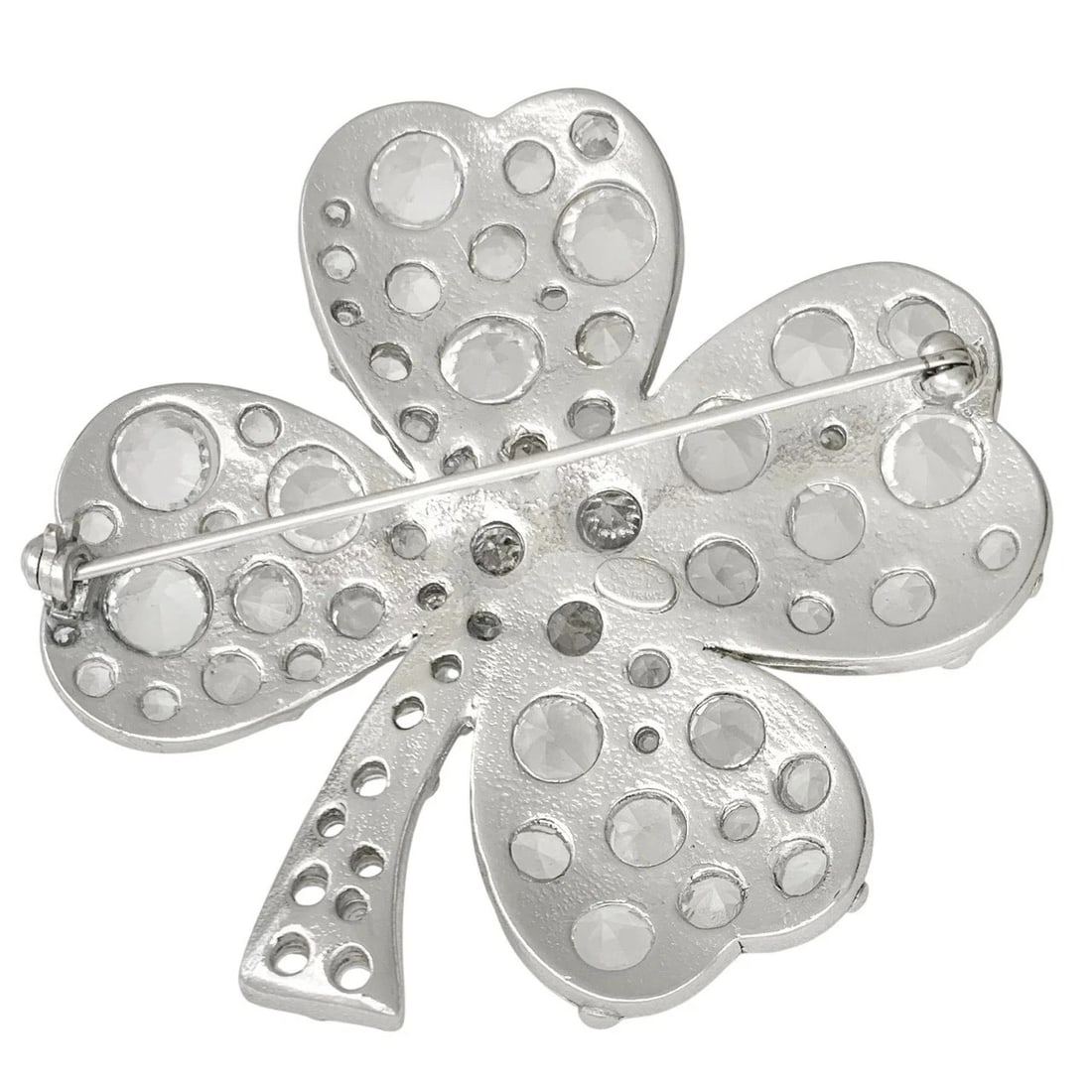 CHANEL RHINESTONE BROOCH SILVER - 3